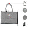 Fashmade Jute Carry Handbag For Men Women | Multi-Purpose Daily Use Tote Regular Eco-Friendly Shopping - Black
