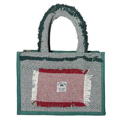 Fashmade Jute Carry Handbag For Men Women | Multi-Purpose Daily Use Tote Regular Eco-Friendly Shopping - ocean green