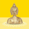Lord Buddha Idol 100% Pure Brass | Buddha Bust for Desk, Car, and Home Dcor