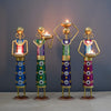 Lamcy Plaza Metal Rajasthani Kalbelia Tea Light Doll Set of 4 Candle Holder