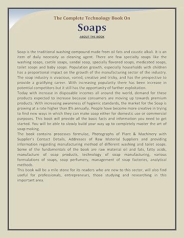 The Complete Technology Book on Soaps [Paperback]