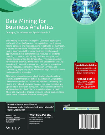 Data Mining for Business Analytics by Galit Shmueli, Peter C. Bruce, Inbal Yahav, Nidhi R. Patel [Paperback]