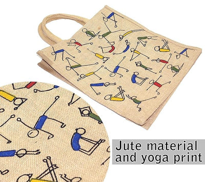Jute Bag Tote eco Friendly Bag for shopping/tiffin/picnic/grocery/gym hand bag with zip and handle