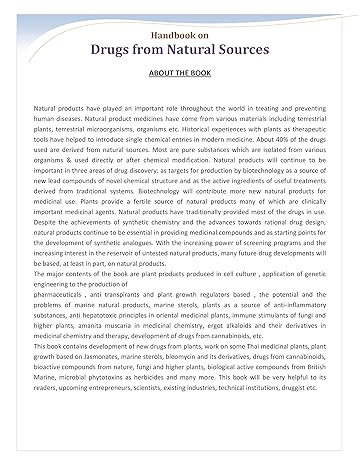 Handbook on Drugs from Natural Sources by H. Panda [Paperback]