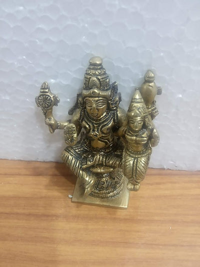 Brass Lord Vishnu Lakshmi Idol For Home Decor and Puja