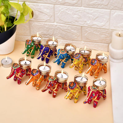 Handcrafted Tealight Candle Holder for Home, Diwali Decoration - Pack of 10