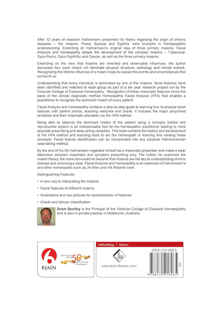 Facial Analysis and Homopathy by Grant Bentley [Paperback]