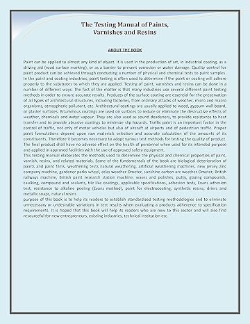 The Testing Manual of Paints, Varnishes and Resins by H. Panda [Paperback]