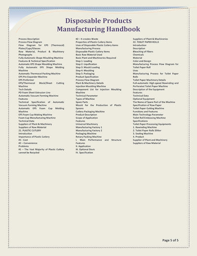 Disposable Products Manufacturing Handbook [Paperback]