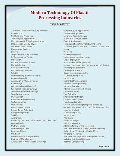 Modern Technology of Plastic Processing industries [Paperback]
