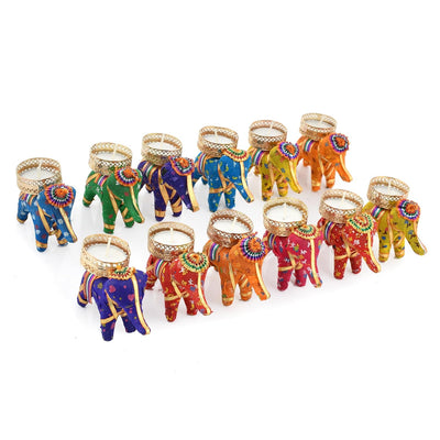 Handcrafted Tealight Candle Holder for Home, Diwali Decoration - Pack of 12