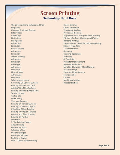 SCREEN PRINTING TECHNOLOGY HAND BOOK by NIIR BOARD [Paperback]
