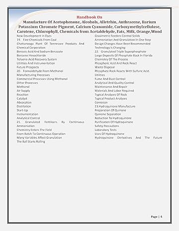 Handbook on Manufacture of Acetophenone, Alcohols, Alletrhin, Anthracene, Barium Potassium Chromate Pigment , Fine Chemicals, Formaldehyde, Granulated Fertilizers, Granulated Triple Superphosphate and Hydroquinone [Paperback]