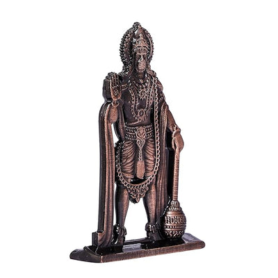 Hindu Gods : Hanuman Ji Idol Statue for Car & Home Temple - Exquisite Statue of Bajrang Bali with Gada (Brass)