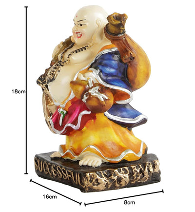Laughing Buddha Statue Figurine Showpiece for Wall Shelf Table Desktop Living Room Home Office