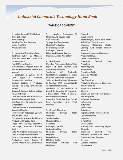 Industrial Chemicals Technology Hand Book by NIIR Board [Paperback]