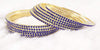 Non-Precious Metal with Base Metal and Zircon Gemstone Studded Premium and Traditional Glossy Finished Sleek Bangle - Blue