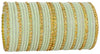 Stylish Glass & Golden Beads Velvet Bangle Set For Women and Girls - Pista