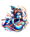 PVC Vinyl Little Krishna Wall Sticker,Krishna Wall Sticker,Wall Stickers Krishna,Wall Stickers for Living Room,Multicolor,58 cm x 58 cm,Pack of 1