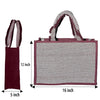 Fashmade Jute Carry Handbag For Men Women | Multi-Purpose Daily Use Tote Regular Eco-Friendly Shopping - Maroon
