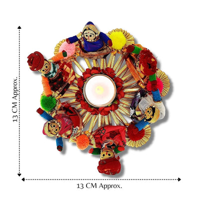 Handmade Recycled Material Rajasthani Dolls Puppet Tealight Candle Holder