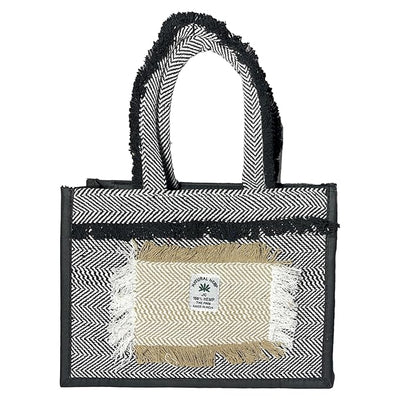 Fashmade Jute Carry Handbag For Men Women | Multi-Purpose Daily Use Tote Regular Eco-Friendly Shopping Balck