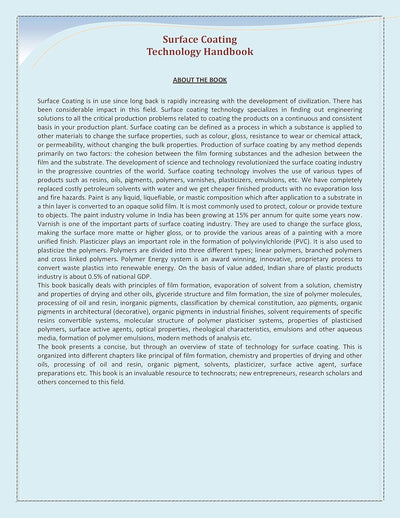 Surface Coating Technology Handbook by NPCS Board of Consultants & Engineers [Paperback]