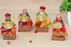 Recycled Martial Rajasthani Standing Dolls Tealight Candle Holder, Multicolor