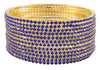 Non-Precious Metal with Base Metal and Zircon Gemstone Studded Premium and Traditional Glossy Finished Sleek Bangle - Blue