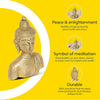 Lord Buddha Idol 100% Pure Brass | Buddha Bust for Desk, Car, and Home Dcor