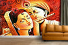 Radha Krishna Religious Sticker Wallpaper for Room Home Office Wall Decor (Size 24X36 Inch)