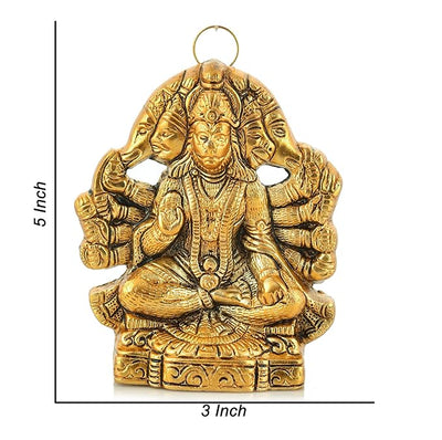 Hindu Gods : Hanuman Ji Metal Idol for Wall Hanging and Gifts Decorative Showpiece