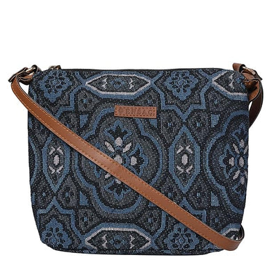 Women's Premium Cotton/Full Sling Shoulder Bag - BLUE