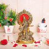 Gold Plated Maa Saraswati Metal Statue,Hindu Goddess Saraswati ji Murti for Pooja,Meditation,Office,Home,Study Table Decorative