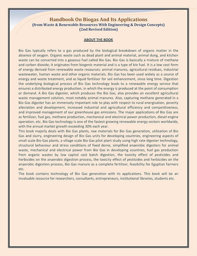 Handbook on Bio Gas and Its Applications [Paperback]