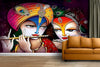 Radha Krishna Religious Sticker Wallpaper for Room Home Office Wall Decor (Size 24X36 Inch)