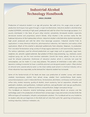 INDUSTRIAL ALCOHOL TECHNOLOGY HANDBOOK [Paperback]