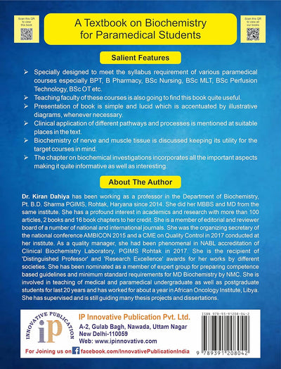 A Textbook on Biochemistry for Paramedical Students by Dr. Kiran Dahiya [Paperback]
