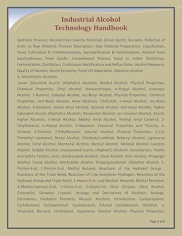 INDUSTRIAL ALCOHOL TECHNOLOGY HANDBOOK [Paperback]