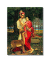 Canvas Print Raja Ravi Varma Canvas Paintings, King Dhusyant, Indian Art, Famous Artist Paintings, Canvas painting for Wall Decoration, Living room, Bedroom, Hall, Unframed, Fabric, Size- 12 X 9 inches.