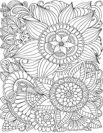 Flowers- Colouring Book For Adults [Paperback]