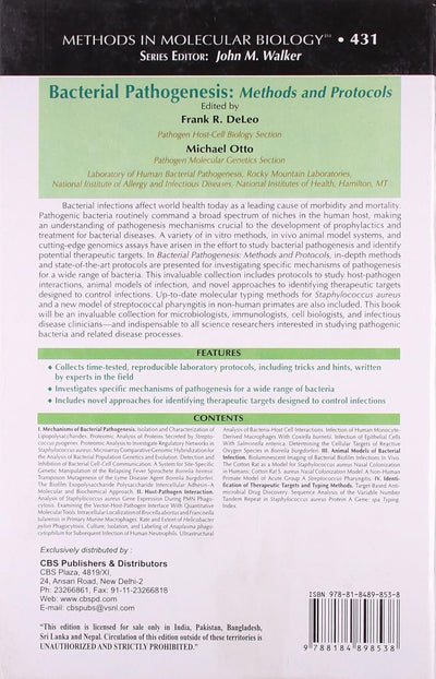 Bacterial Pathogenesis:Methods And Protocols by Balandin A.A., Belitz, Bina M., Deleo, Deman J.M., Hristu-Varsakelis D., Lash L.H, Perdew C.H., Ross I. A, Spencer