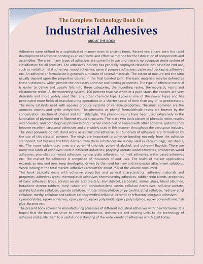 The Complete Technology Book on Industrial Adhesives by NPCS Board of Consultants & Engineers [Hardcover]