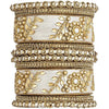 Silk Thread Matching Floral Bangle Set Bridal Chuda Chura Jewellery for Women - White