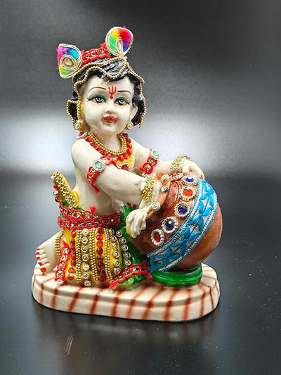 A depiction of Baby Krishna, the infant form of Lord Krishna, the eighth avatar of Vishnu.