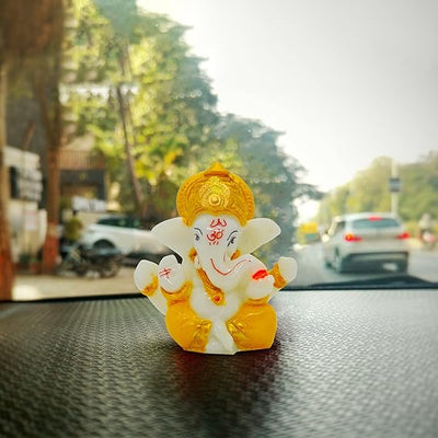 A depiction of Lord Ganesha, the Hindu god of wisdom and remover of obstacles, symbolizing blessings and protection.