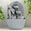 Polyresin Table Top Indoor Outdoor Lord Buddha Water Fall Fountain with LED Lights