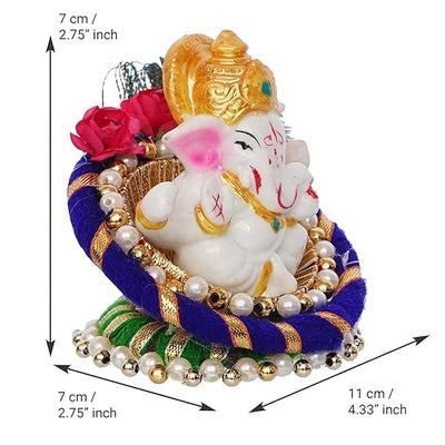 A handcrafted resin statue of Lord Ganesha, the Hindu deity known for wisdom and removing obstacles. The statue is intricately detailed and perfect for altars or home decor.