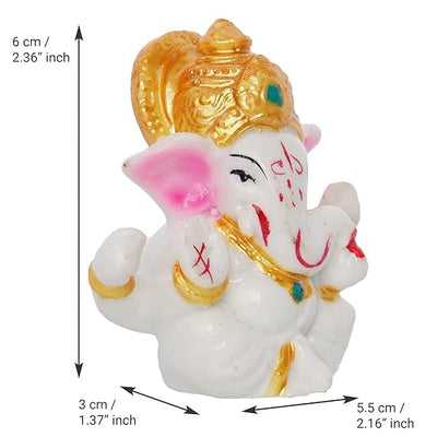 A handcrafted resin statue of Lord Ganesha, the Hindu deity known for wisdom and removing obstacles. The statue is intricately detailed and perfect for altars or home decor.