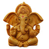 Elegant metal Lord Ganesha statue on a round base, representing divine blessings and spiritual charm, suitable for altars and home decor.